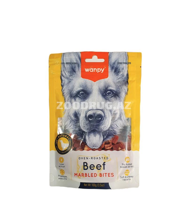  Лакомство Wanpy Beef Marbled Bites для собак со вкусом мраморной говядины 100 гр.