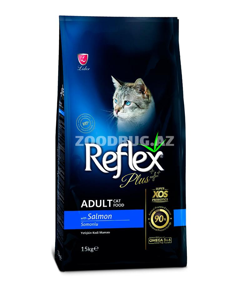 Сухой корм Reflex Plus Adult Salmon для взрослых кошек с лососем.