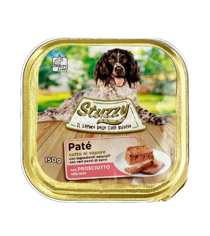 Влажный корм STUZZY PATE DOG  для взрослых собак паштет со вкусом ветчины 150 гр.