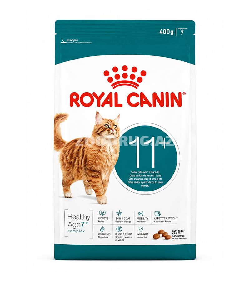Quru yem Royal Canin Ageing 11+ - 11 yaşdan yuxarı pişiklər üçün orqanizmin yaşa bağlı ehtiyacları nəzərə alınaraq hazırlanmış balanslaşdırılmış rasion 400 qr.