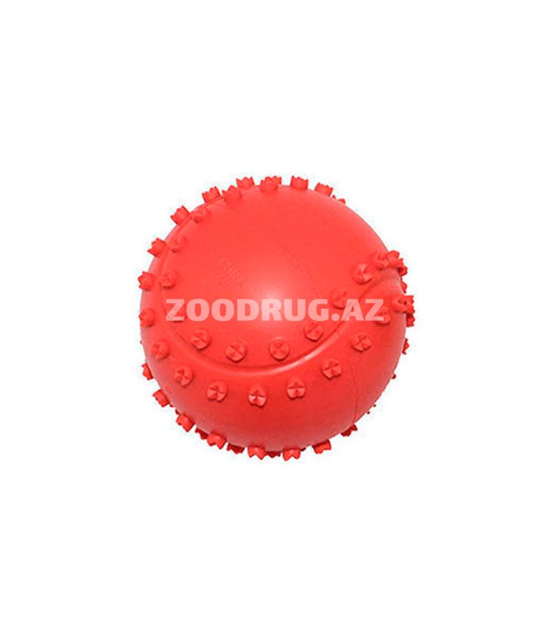 Игрушка O.L.KAR "Мяч с шипами" с пищалкой для собак. Цвет: Красный. Диаметр: 6 см. 