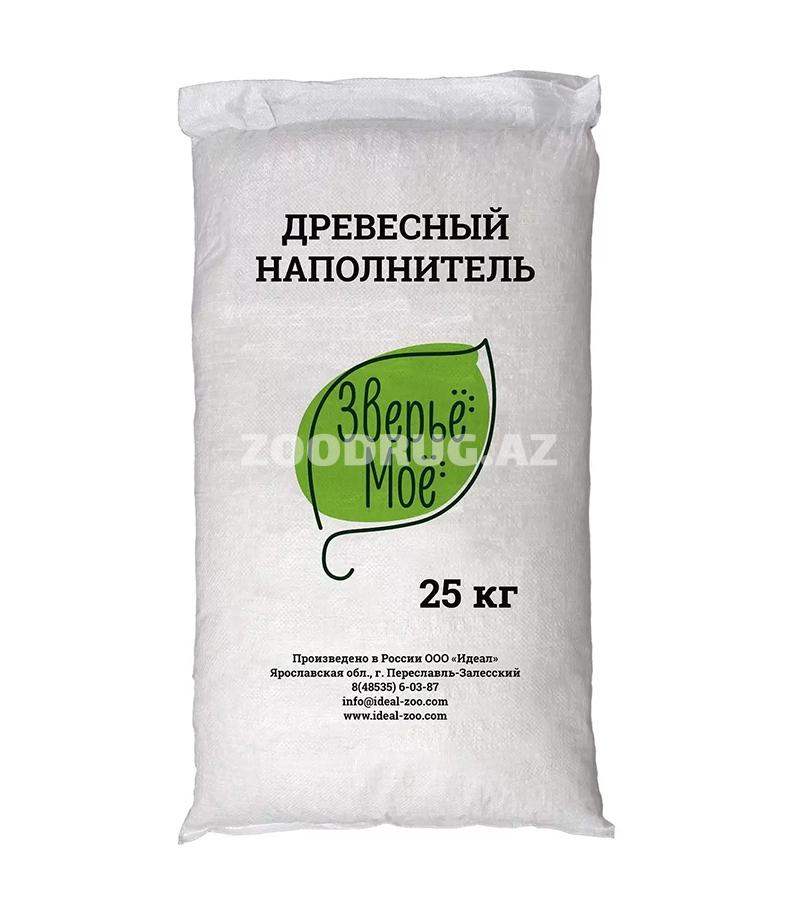 Древесный наполнитель Зверьё Моё натуральный наполнитель для туалета кошек и других домашних животных 25