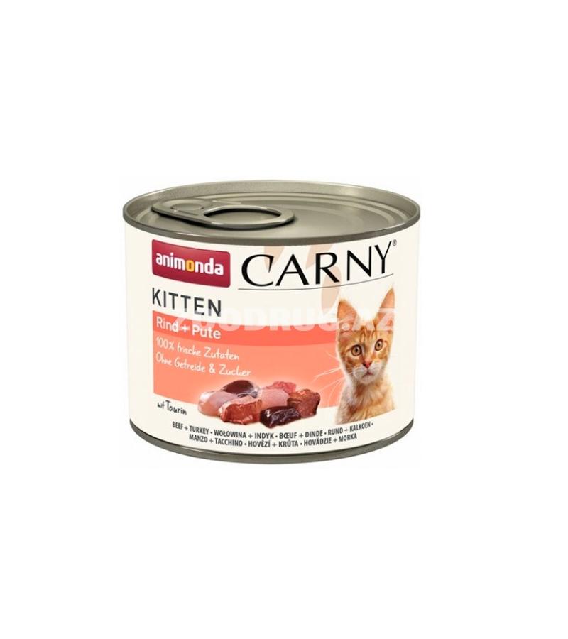 Влажный корм Animonda Carny Kitten с говядиной и индейкой для котят 200 гр.