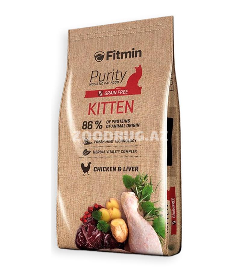 Сухой корм Fitmin Purity Holistic Kitten для котят со вкусом курицы и печени.