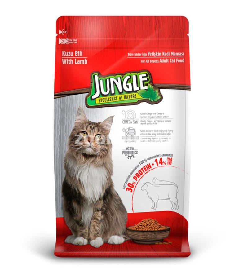 Сухой корм Jungle Cat Adult Lamb для взрослых кошек с ягненком 15 кг.