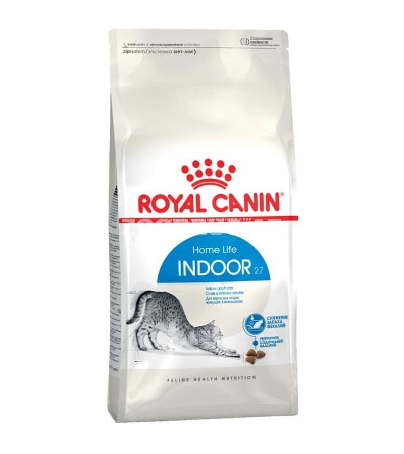 Сухой корм Royal Canin Indoor 27 для взрослых кошек, ведущих домашний образ жизни со вкусом курицы 400г.