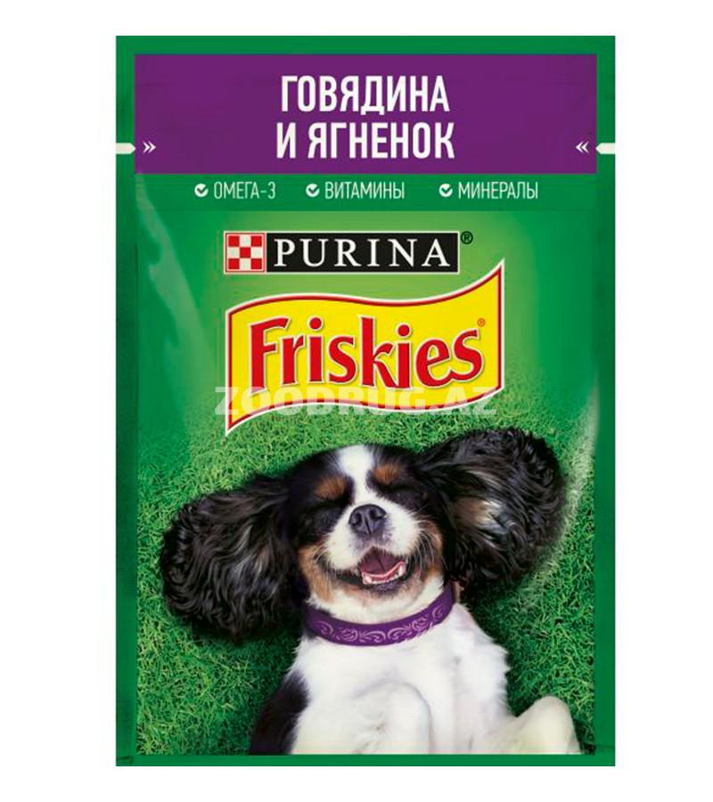 Консервы FRISKIES для взрослых собак c говядиной и ягненком в подливе (85 гр)