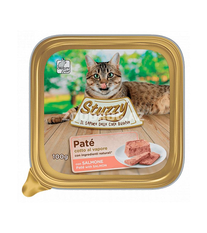 Влажный корм STUZZY PATE CAT для взрослых кошек паштет с лососем 100 гр.