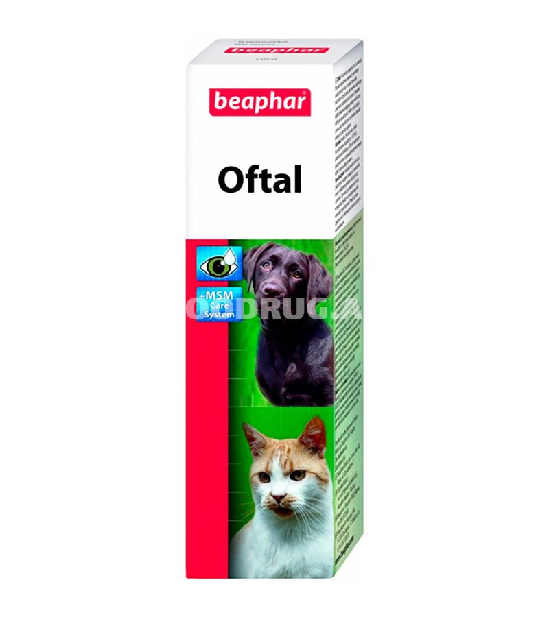 Лосьон Beaphar Oftal для чистки вокруг глаз собак и кошек 50 мл.