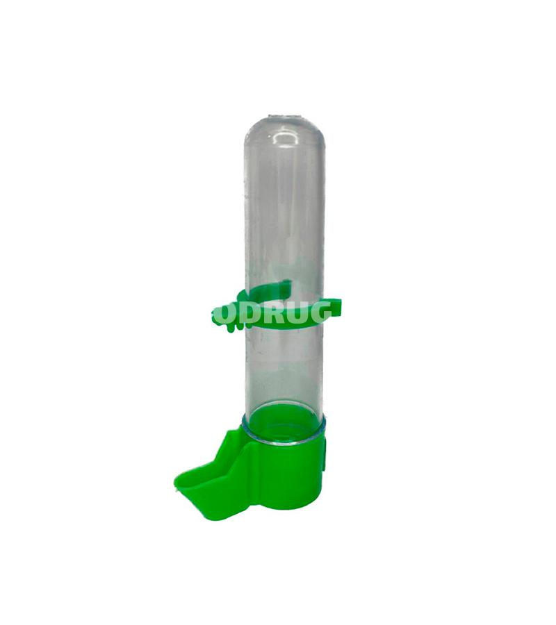 Поилка для птиц пластиковая: Цвет: Зеленый. Объем: 65 мл. 