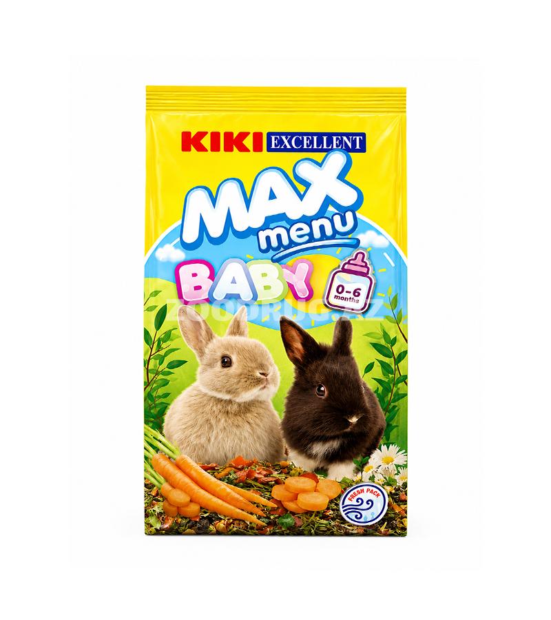 Полнорационный корм KIKI Excellent Max Menu Baby - для крольчат и молодых декоративных кроликов в возрасте до 6 месяцев, разработанный с учетом потребностей растущего организма #30535.
