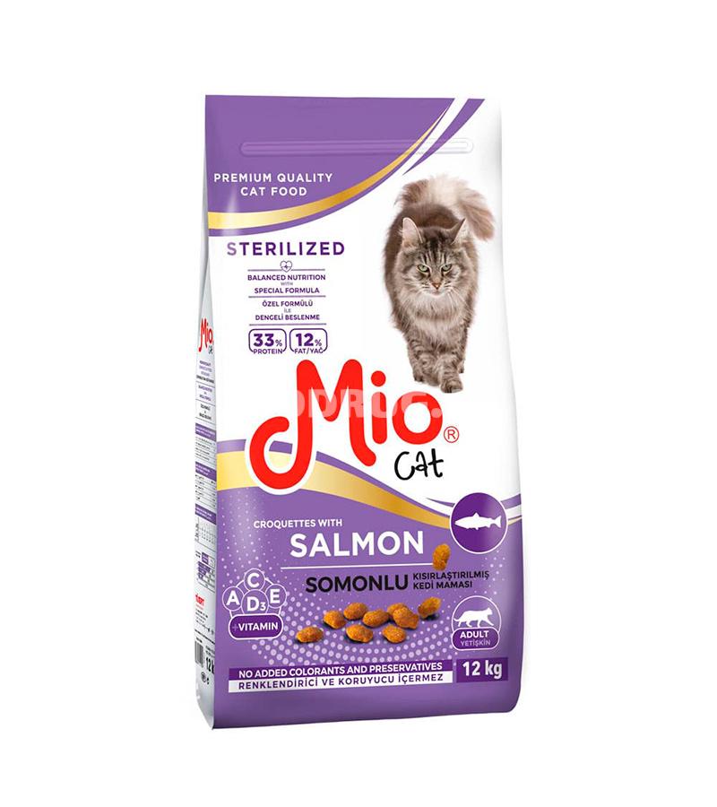 Сухой корм  MIO для стерилизованных взрослых  кошек со вкусом лосося.