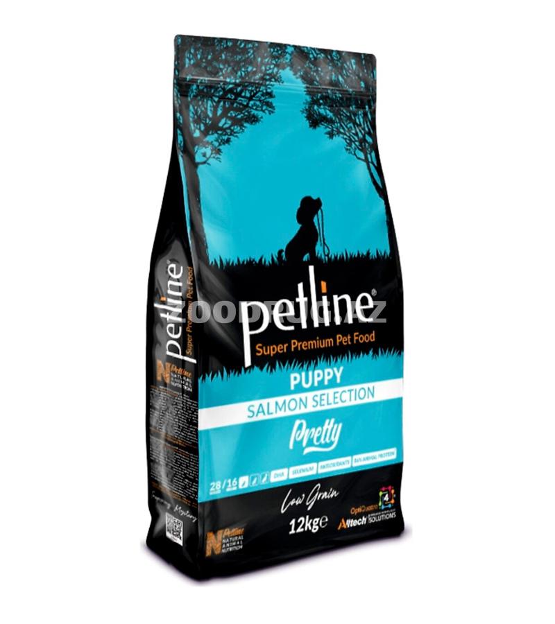 Сухой корм Petline Puppy Salmon Selection Super Premium низкозерновой для щенков всех пород с лососем.