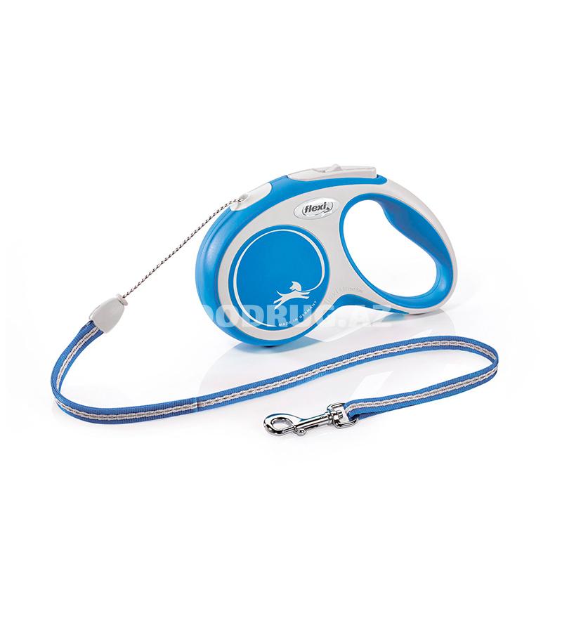Поводок-рулетка Flexi New Comfort cord.  Размер S. Цвет: Синий. Длинна: 5 метра.