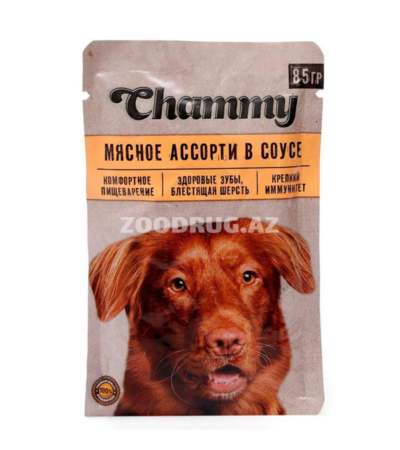 Консервы CHAMMY для взрослых собак с мясным ассорти в соусе (85 гр)