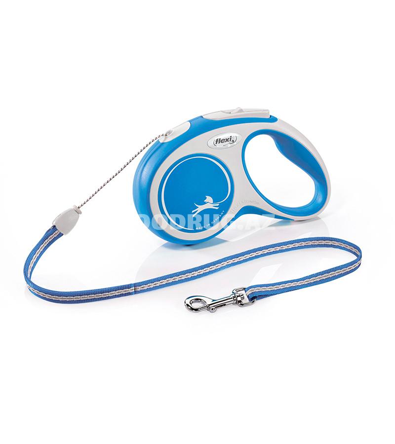 Поводок-рулетка Flexi New Comfort cord.  Размер ХS. Цвет: Синий. Длинна: 3 метра.