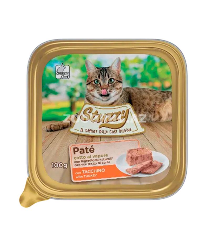 Консервы STUZZY PATE CAT для взрослых кошек паштет с индейкой (100 гр)
