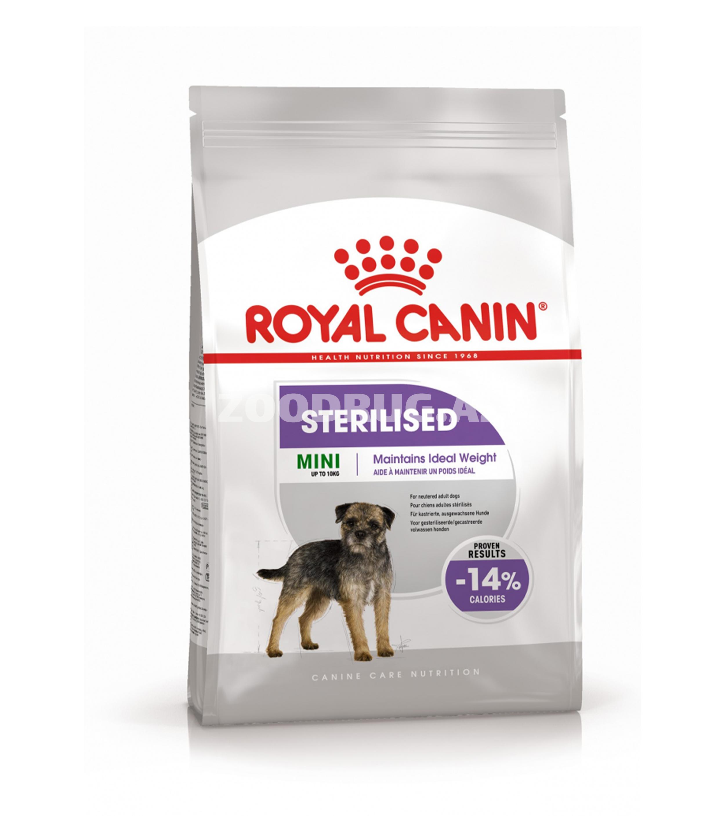 Сухой корм Royal Canin Mini Sterilised - полнорационный сухой корм для взрослых стерилизованных собак мелких пород весом до 10 кг.