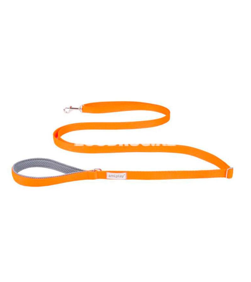 Поводок Amiplay Adjustable Leash easy fix. Цвет: Оранжевый. Размер: S. Длина: 160-300x1.5 см.