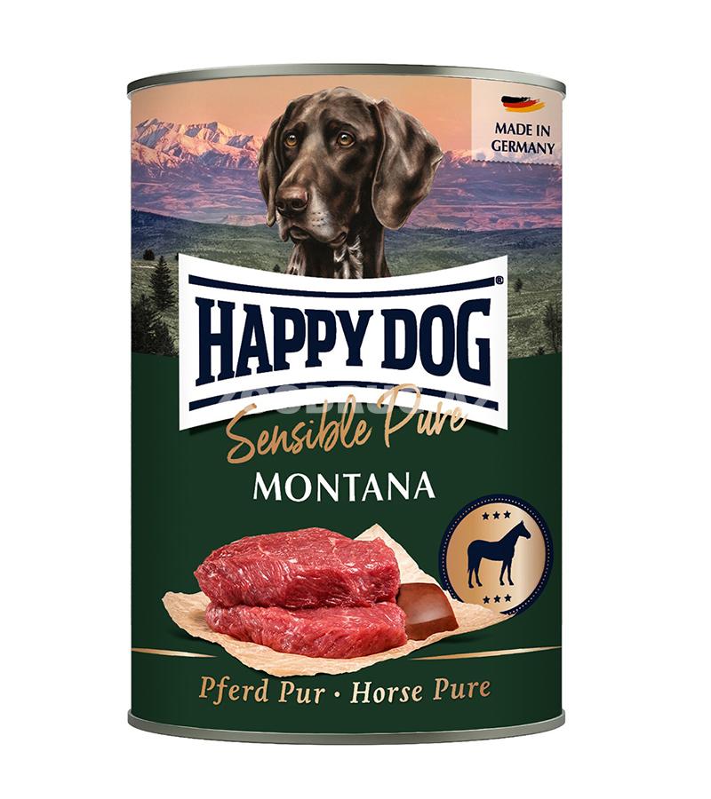 Happy Dog Sensible Pure Montana Horse Pure – at ətindən hazırlanmış itlər üçün yaş yem, 400 q