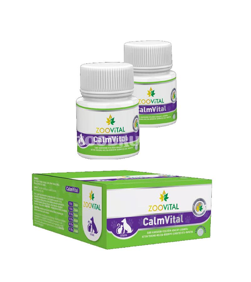 Кормовая добавка Zoovital Calmvital успокаивающие таблетки на основе растительных продуктов для кошек и собак 8 шт.