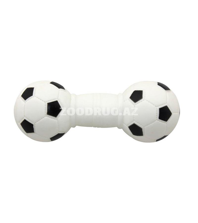 Игрушка O.L.KAR "Гантель - футбольный мяч" для средних пород собак. Размер: 5х15 см.