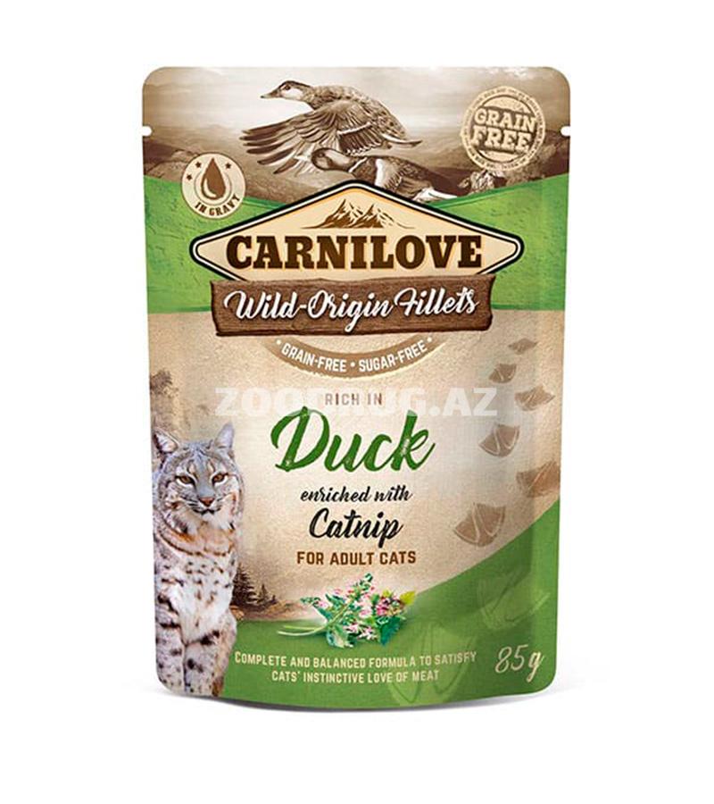 Консервы CARNILOVE Pouch Duck with Catnip с уткой и кошачьей мятой для взрослых кошек (85 гр)