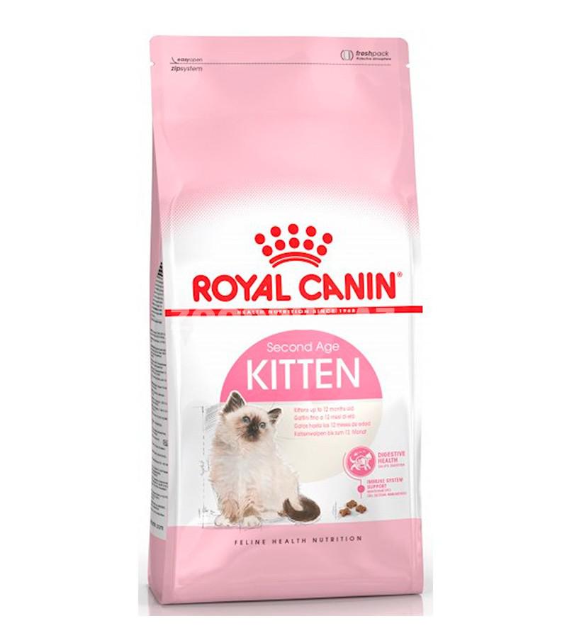 Сухой корм ROYAL CANIN KITTEN для котят в возрасте с 4 до 12 месяцев cо вкусом курицы.