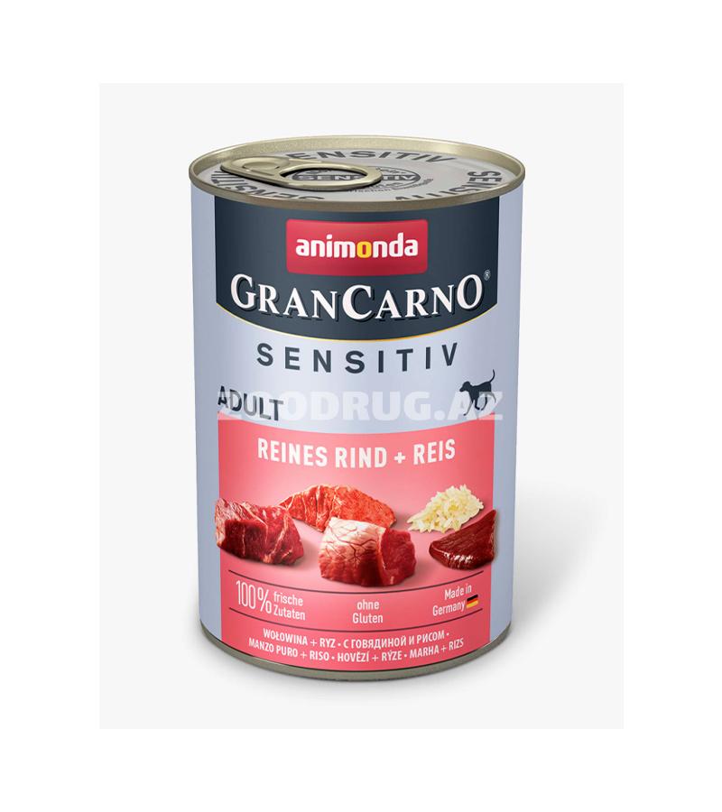 Влажный корм Aninmonda Gran Carno Sensitiv для взрослых собак со вкусом говядины и риса 800 гр.