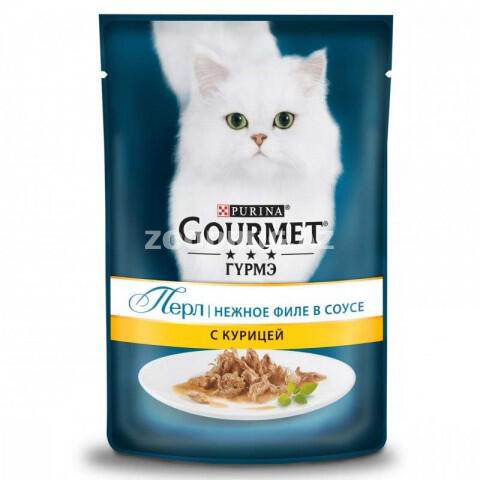 Консервы GOURMET PERLE для взрослых кошек нежное филе с курицей в соусе (75 гр)