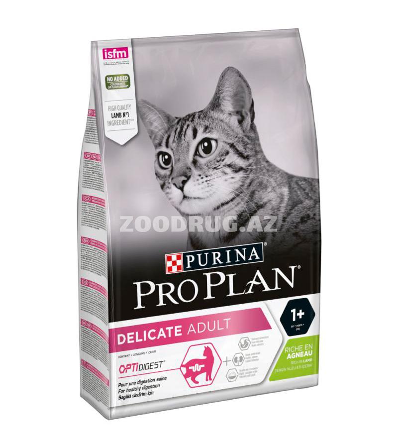 Сухой корм PRO PLAN CAT OPTIDIGEST DELICATE LAMB для взрослых кошек с чувствительным пищеварением с ягненком.