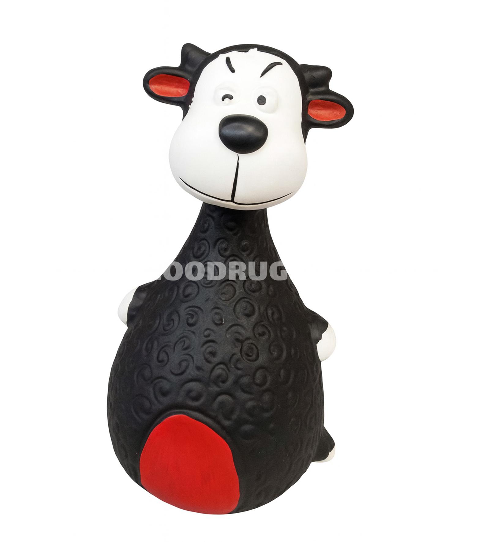 Игрушка Nunbell 0080 Pet Latex Toys бычок для собак. Цвет: чёрный с белым и красным.