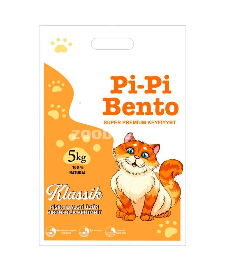 Pi Pi Bento наполнитель комкующийся без запаха для туалета кошек 5 кг 
