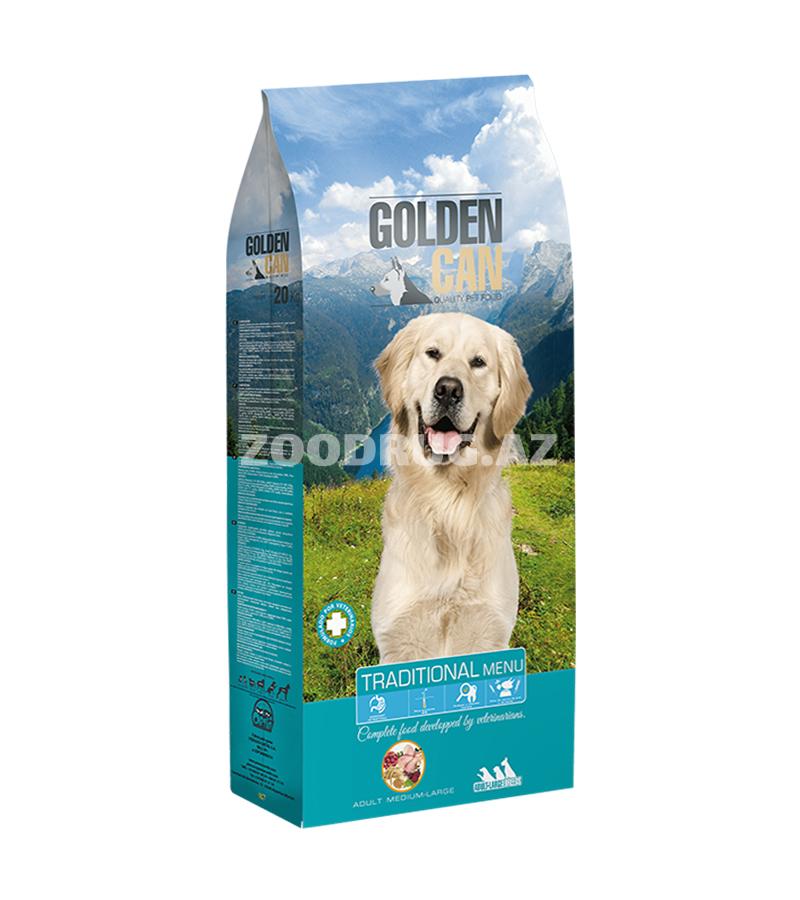 Сухой корм Ortin Golden Can Traditional Menu с говядиной для взрослых собак.