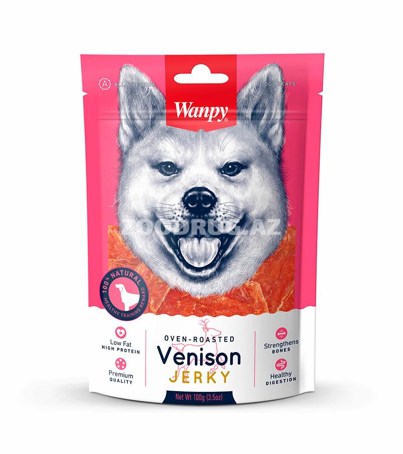 Лакомство Wanpy Venison Jerky для собак со вкусом оленины 100 гр.