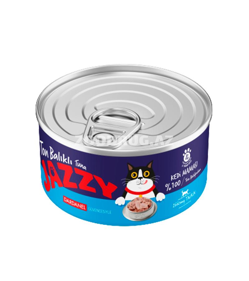 Консервы Jazzy Мясо тунца для взрослых кошек, монопротеиновый беззерновой 95 гр.