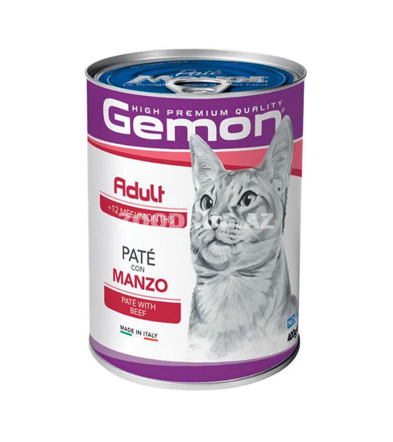 Влажный корм Gemon Cat Adult Pate Beef паштет для взрослых кошек со вкусом говядины 415 гр.