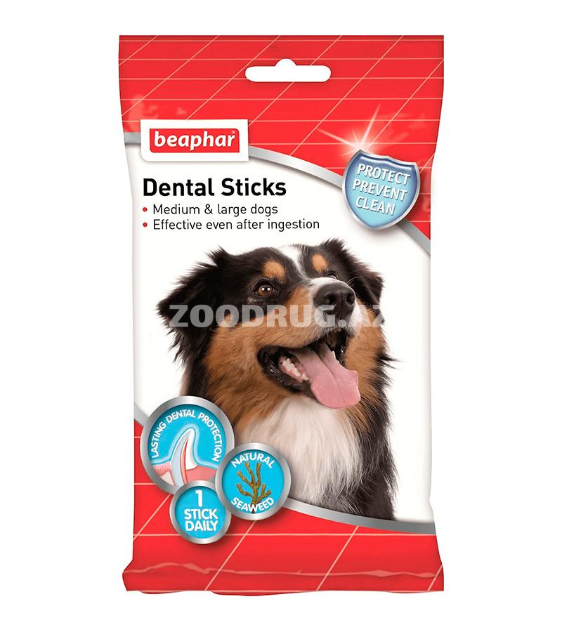 Лакомство Beaphar для собак средних и крупных пород для чистки зубов Dental Sticks 7шт.