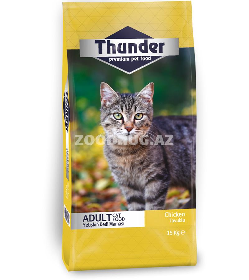 Сухой корм Thunder для взрослых кошек со вкусом курицы.