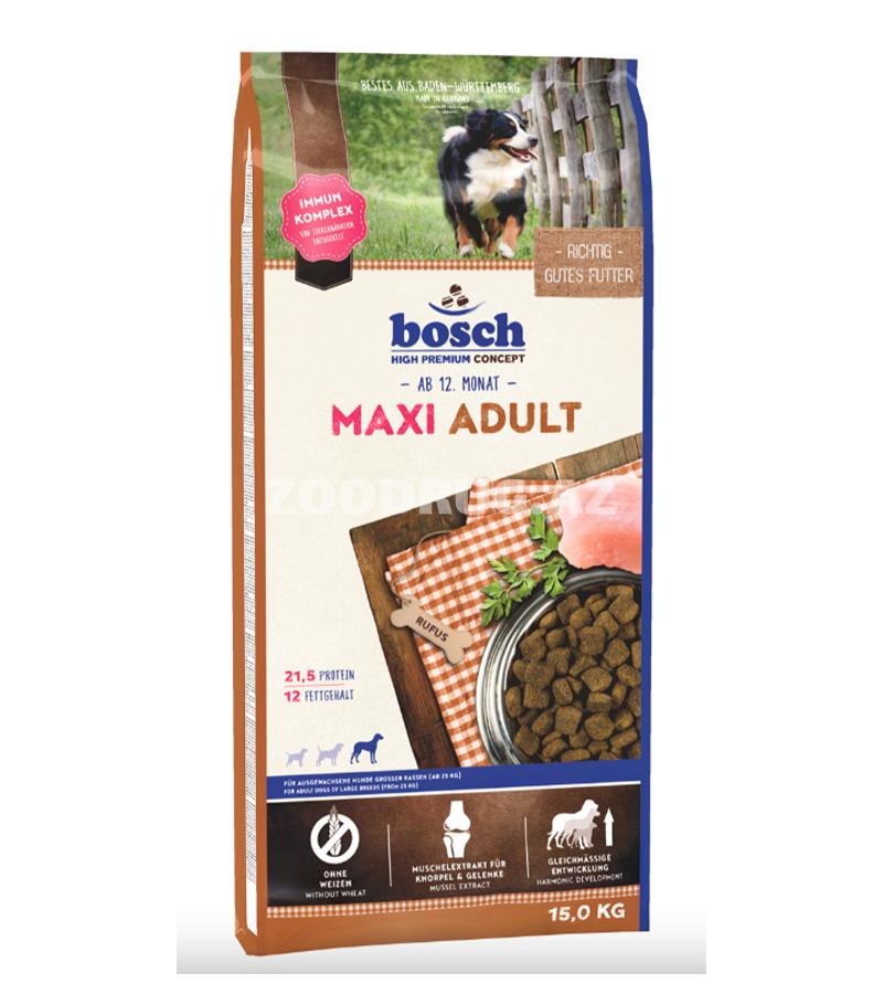 Сухой корм Bosch Maxi Adult для взрослых собак крупных пород со вкусом птицы.
