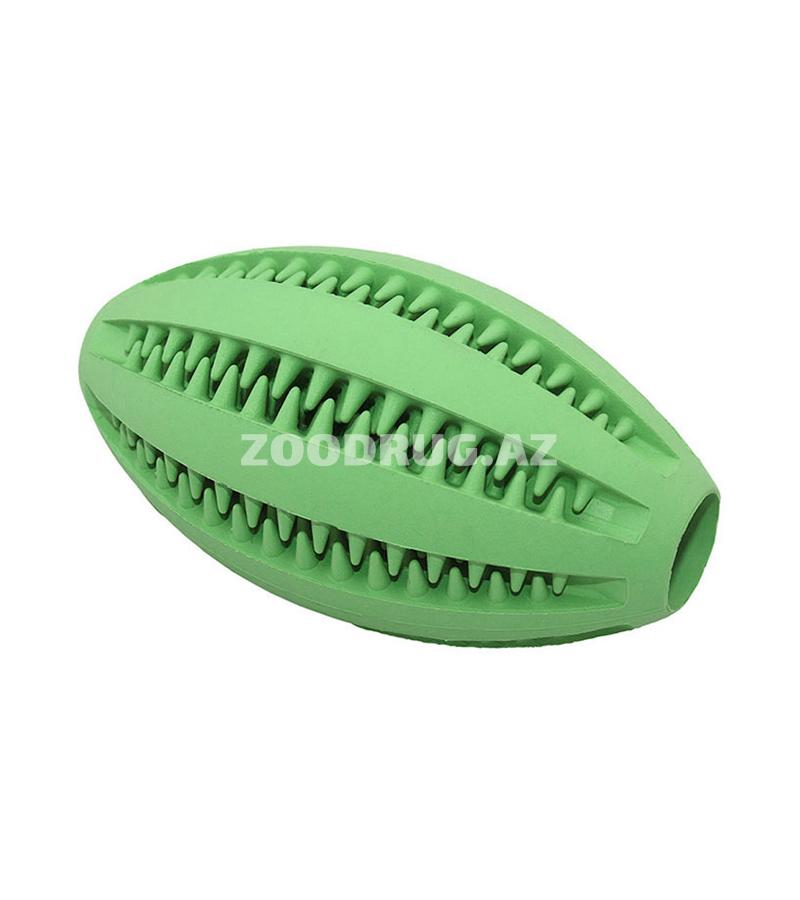 Грейфер O.L.KAR "Регби-мяч" массажный со вкусом мяты для средних и крупных пород собак. Цвет: Зеленый. Размер: 12 см.