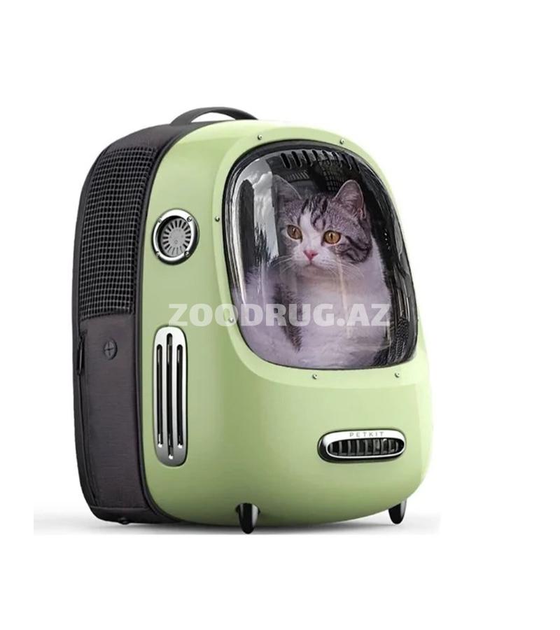 Рюкзак-переноска PETKIT Power Dock в зелёном цвете-функциональное и удобное решение для транспортировки кошек и мелких собак.