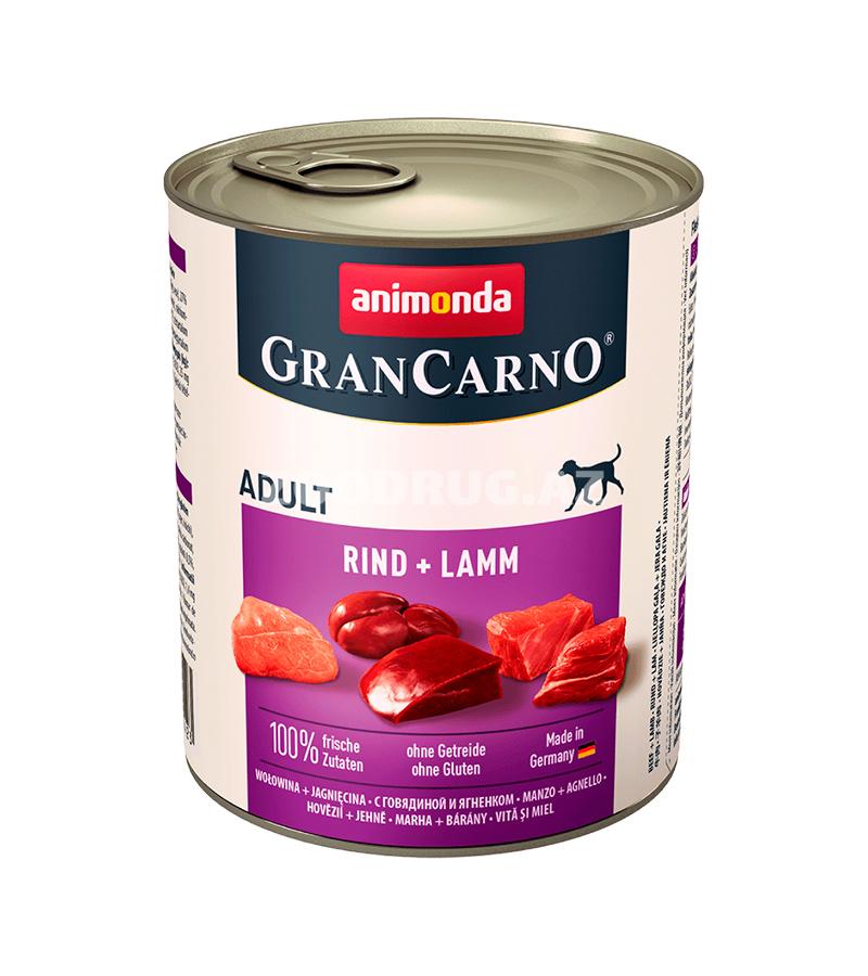 Влажный корм ANIMONDA GRAN CARNO ORIGINAL ADULT RIND LAMM для взрослых собак со вкусом говядины и ягненка 800 гр.
