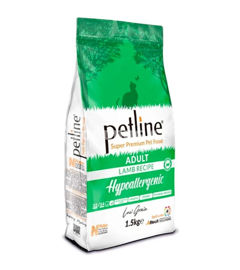 Сухой корм Petline Adult Lamb, Hypoallergenic, Super Premium, низкозерновой, гипоаллергенный для взрослых кошек с ягненком 1,5 кг.