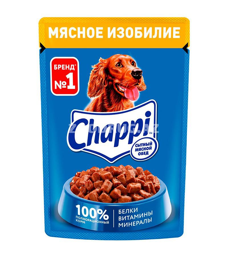 Консервы CHAPPI для взрослых собак сытный мясной обед с мясным изобилием пауч (85 гр)