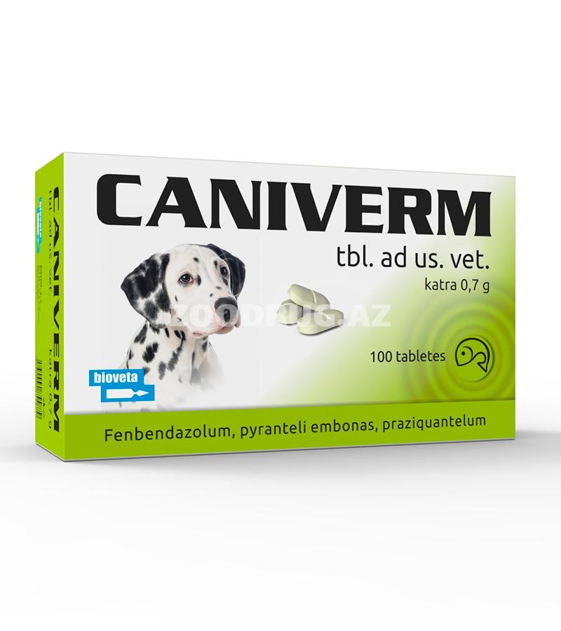 Таблетка для выведения гельминтов Caniverm для собак и кошек весом до 10 кг 1 табл.