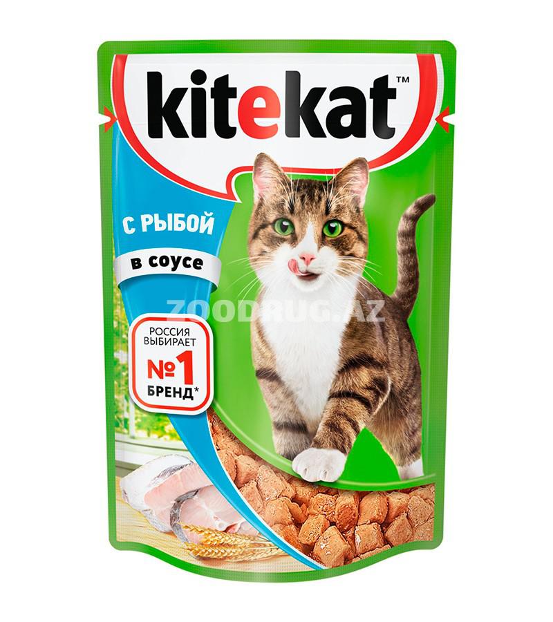 Консервы KITEKAT для взрослых кошек с рыбой в соусе (85 гр)