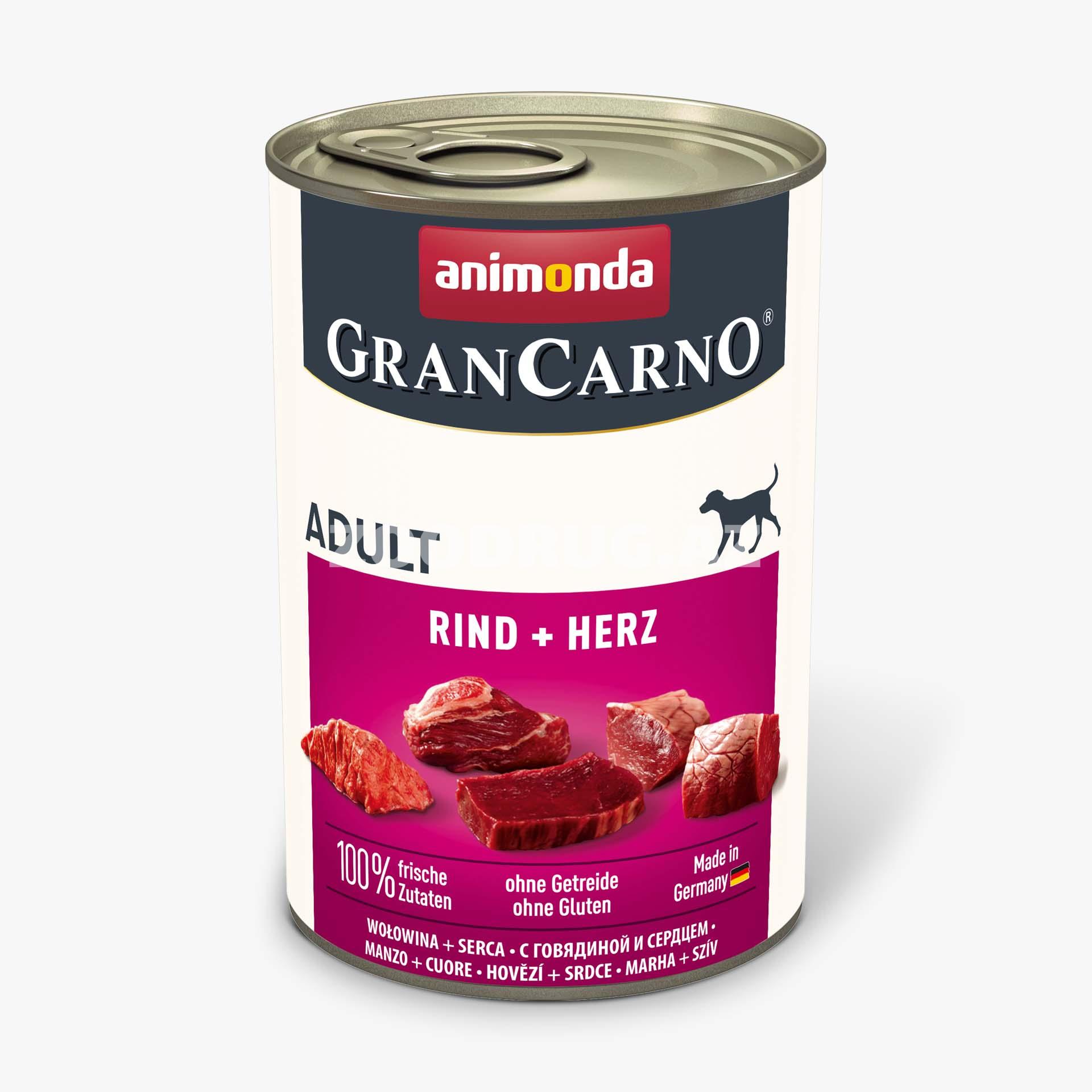 Влажный корм Animonda Gran Carno Original Adult для взрослых собак со вкусом говядины и сердца 800 гр.