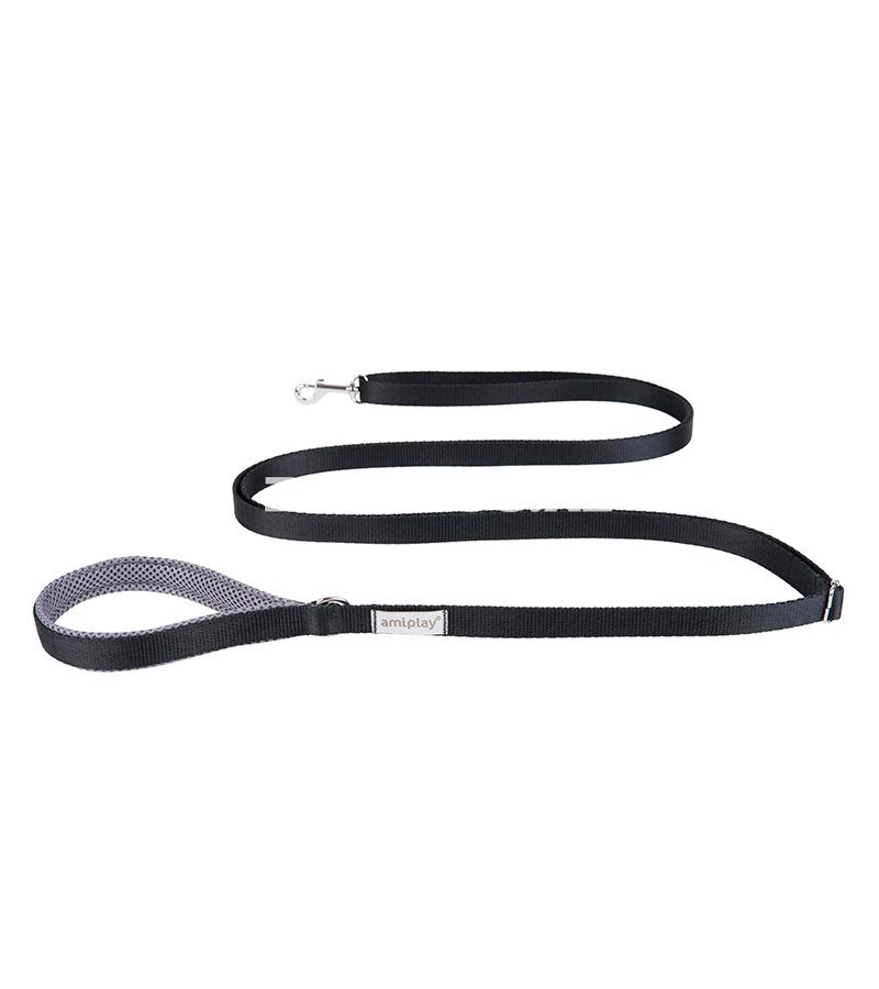 Поводок Amiplay Adjustable Leash easy fix. Цвет: Чёрный. Размер: S. Длина: 160-300x1.5 см.