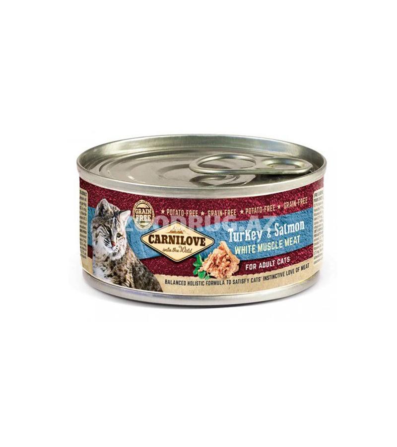 Консервы для кошек Carnilove Turkey & Salmon White Muscle Meat для взрослых кошек 100 г
